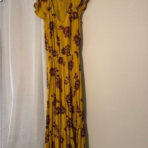 Old Navy Yellow Floral Maxi Dress